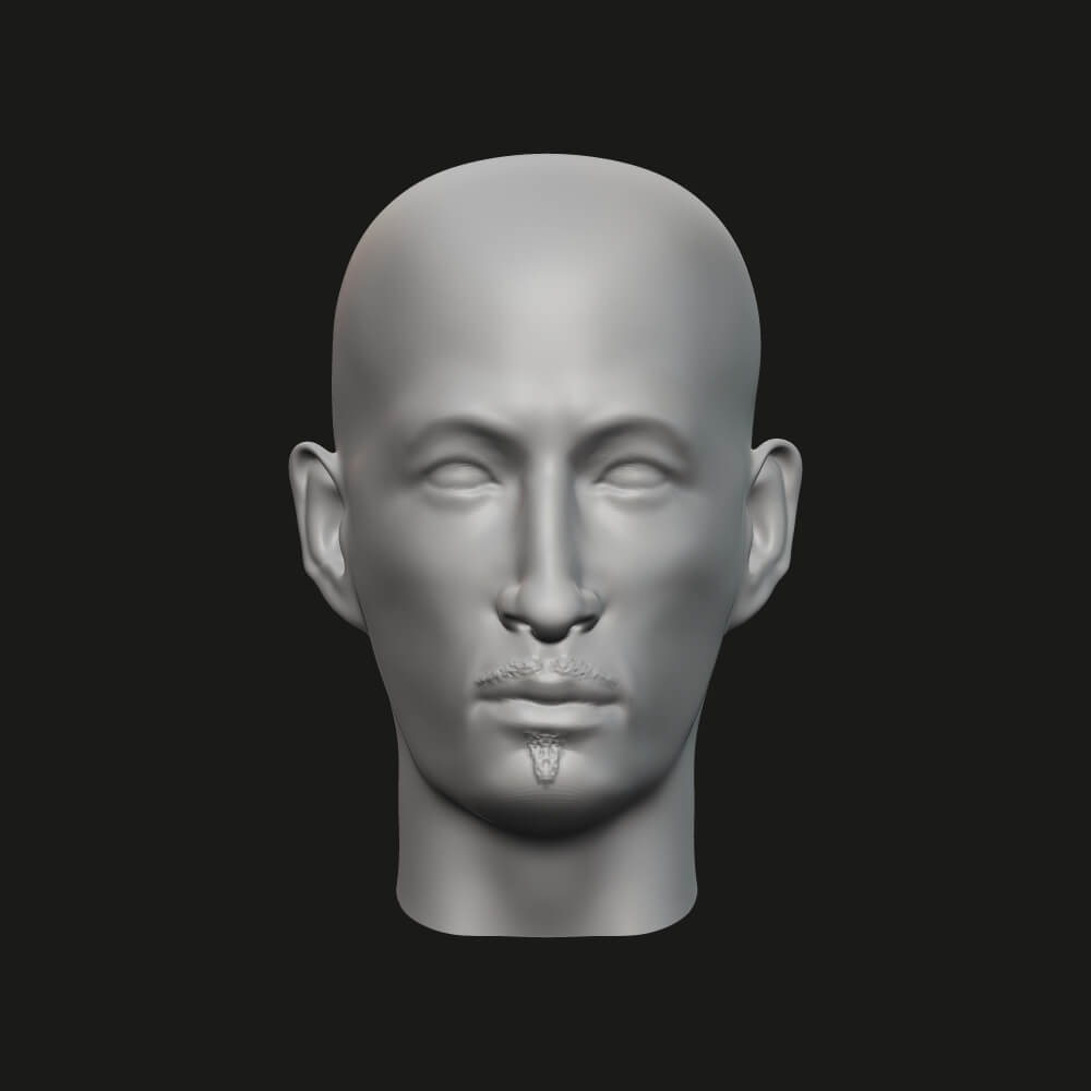Male Head 03 06 3D Print Model by Jaguar Beast Production