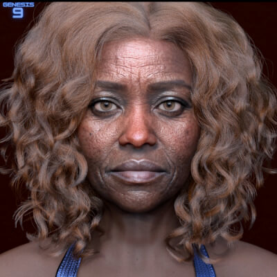 Kara for Genesis 9 African Grandma Realistic Female