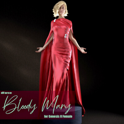 dForce Bloody Mary Dress for Genesis 8 Female