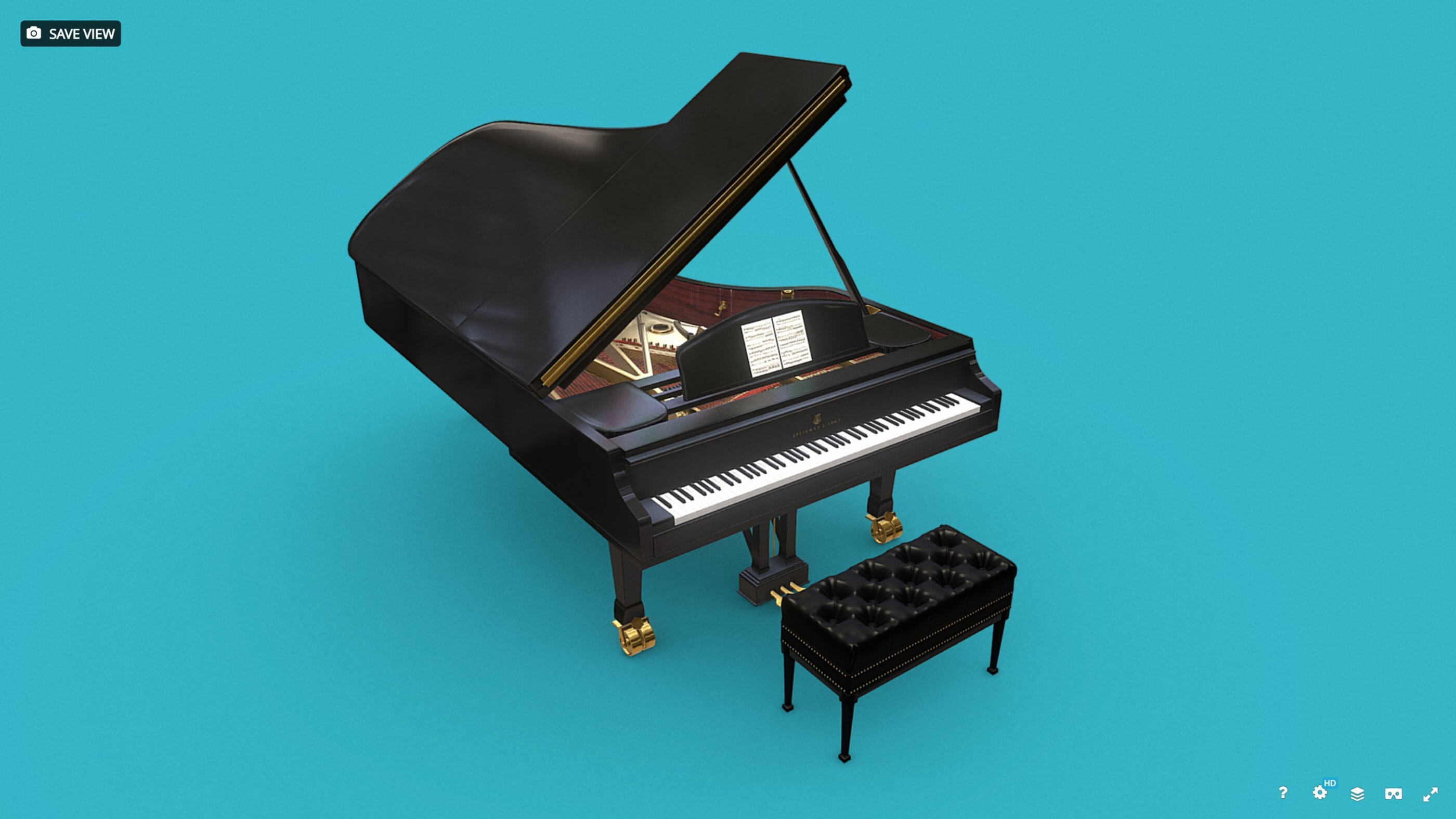 Grand Piano Steinway & Sons 3D Model by Jan Vancik