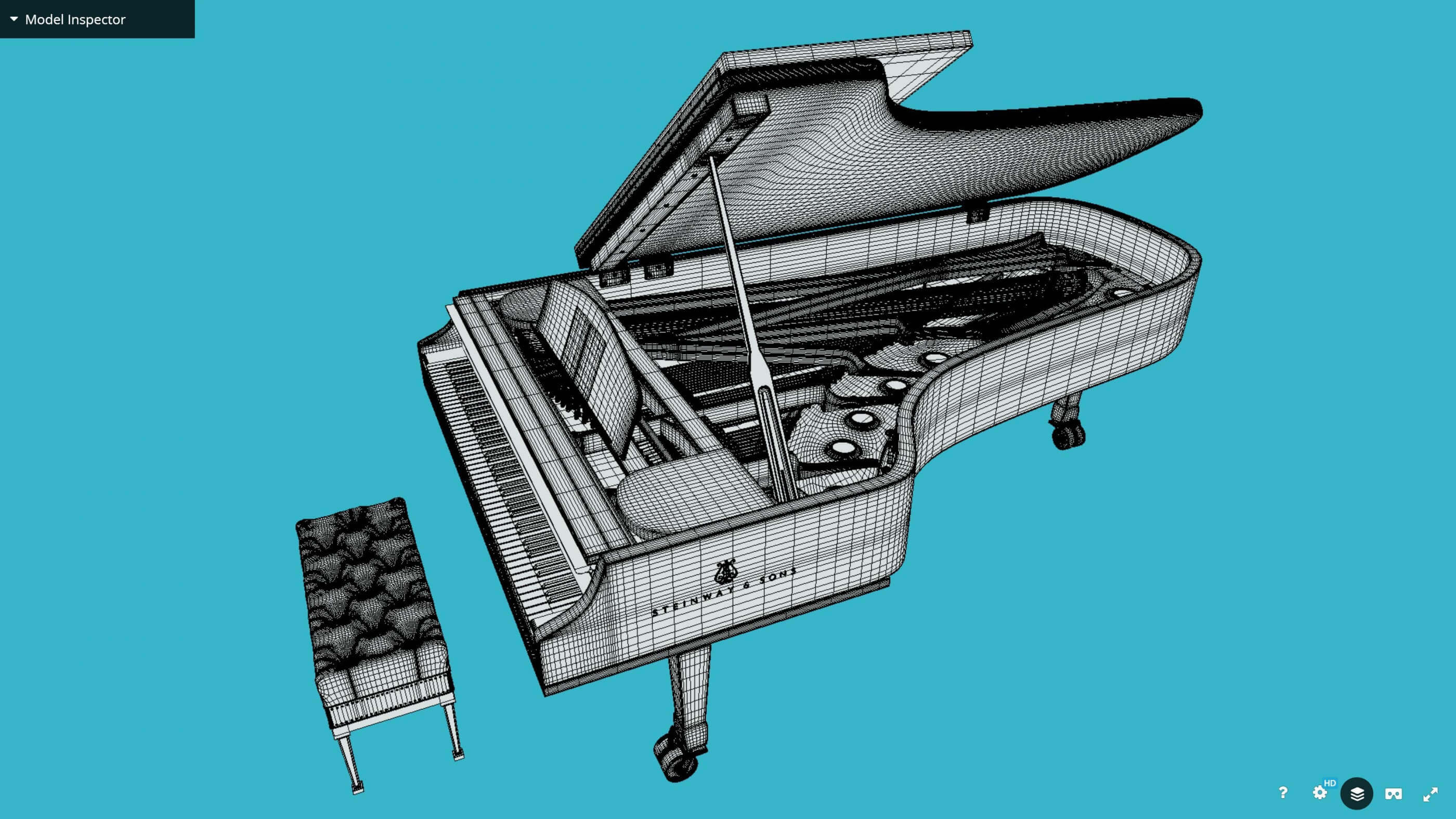 Grand Piano Steinway & Sons 3D Model by Jan Vancik