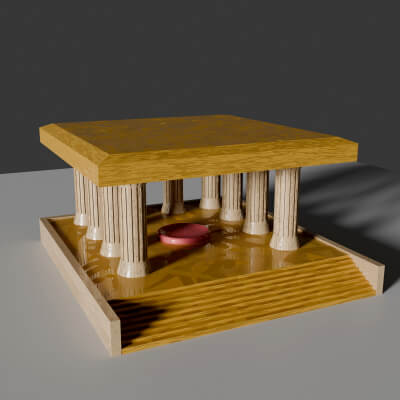 An Ancient Open Temple with Columns