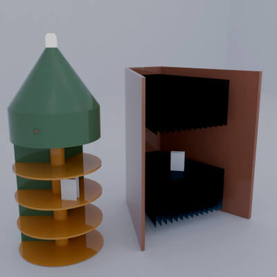 Bookshelves in the Shape of a Book and a Pencil