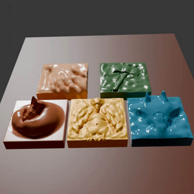 Set of Different Tiles With Animals and Objects