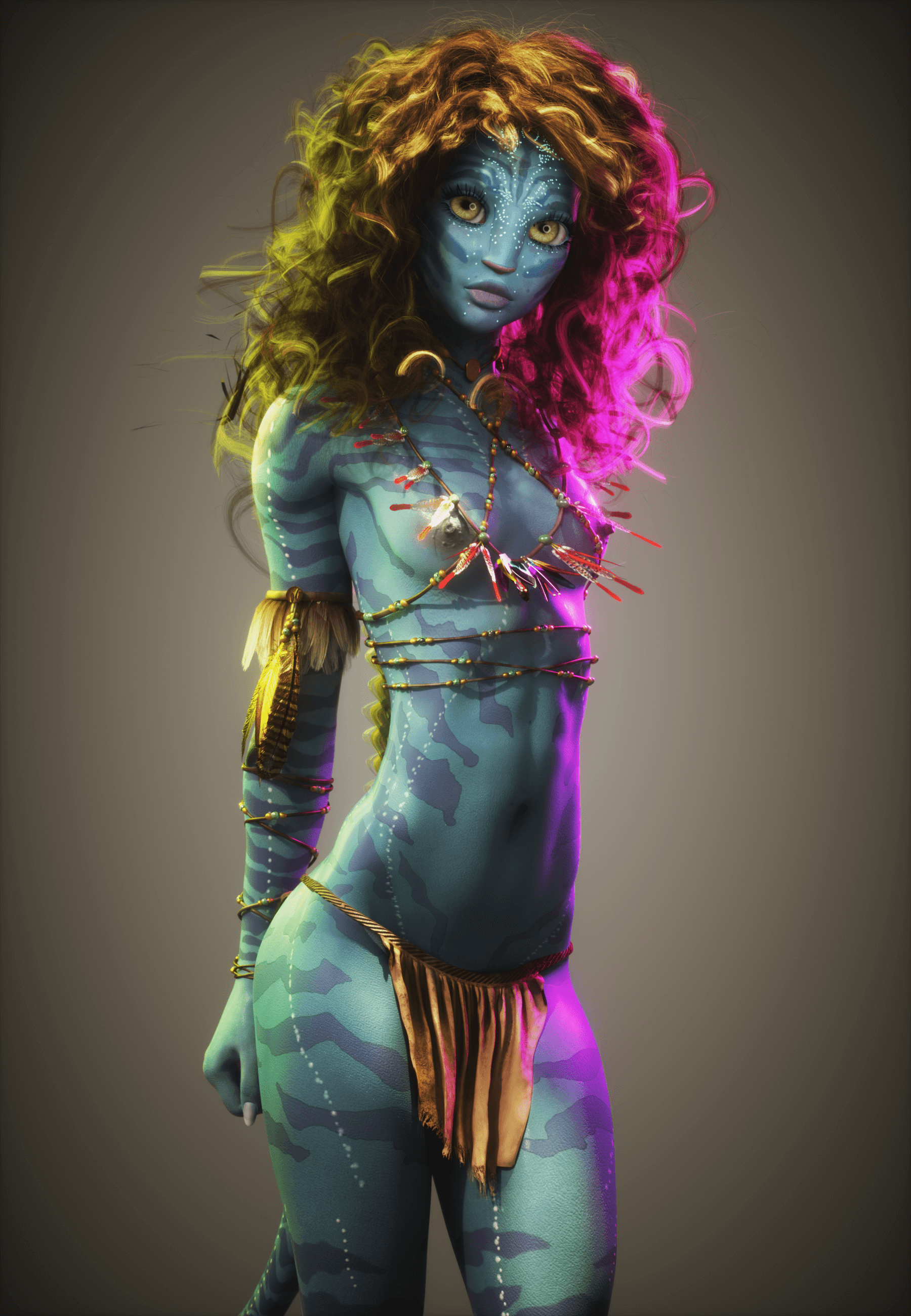 Na'vi 3D Render, Digital Art by jelly_bean