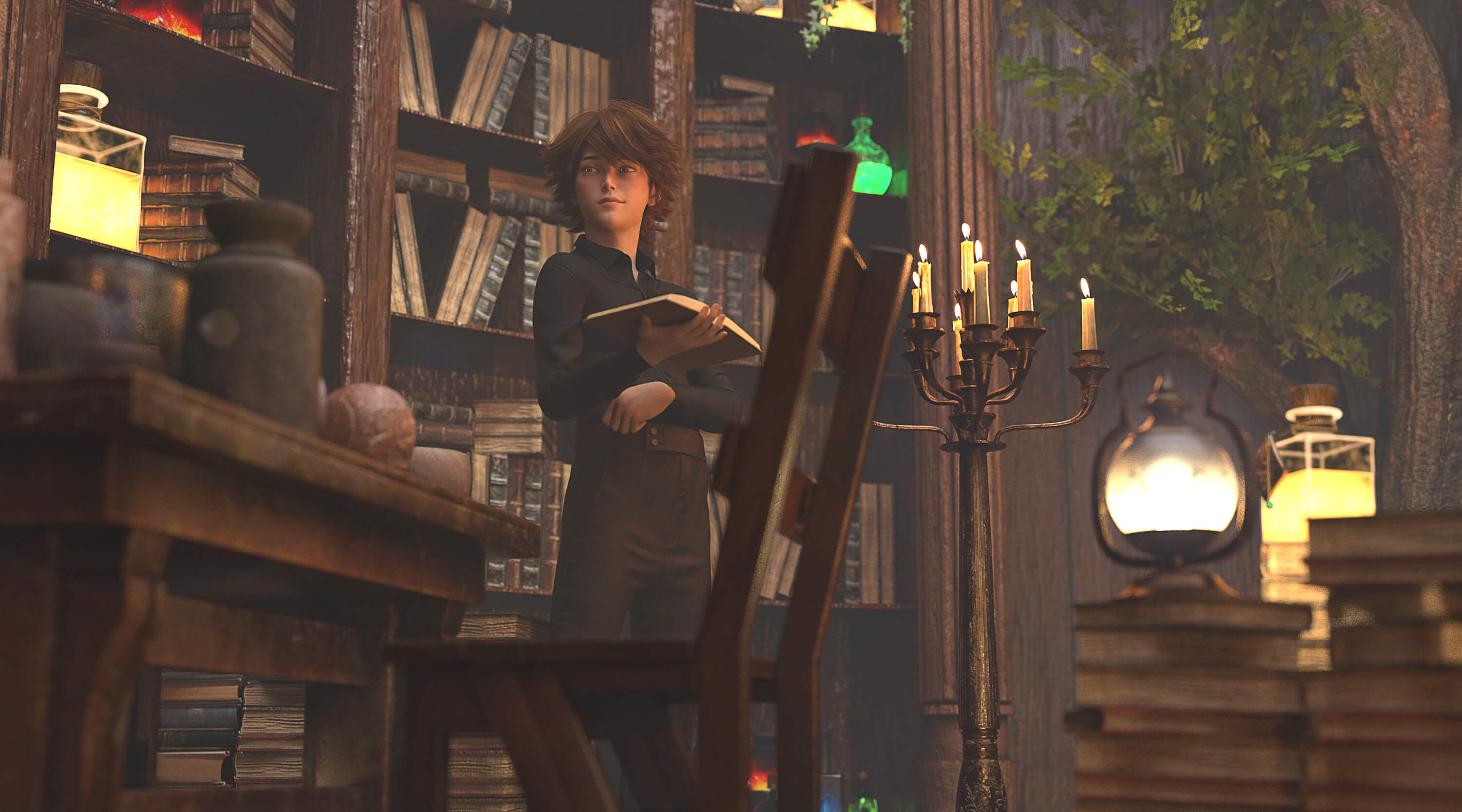 The Library of All Knowledge 3D Render, Digital Art by JeniM-3D