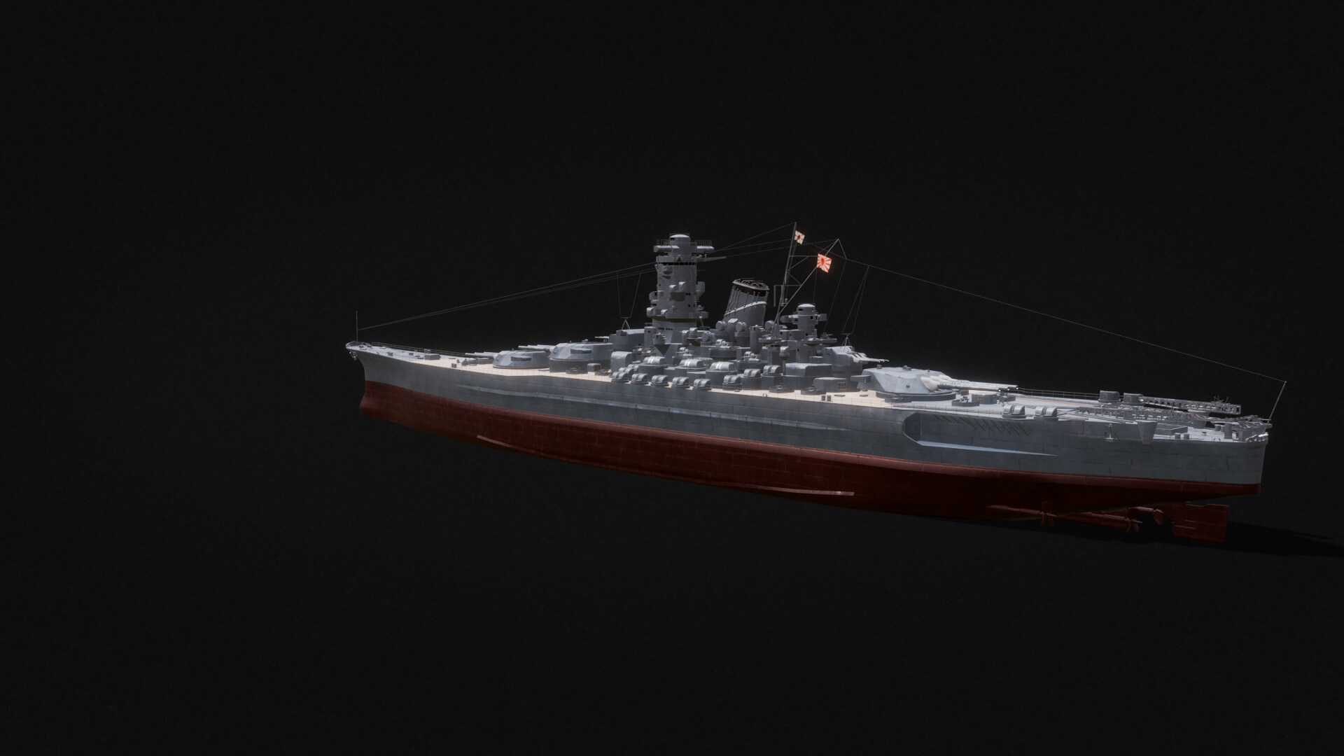 Yamato Class WW2 Japanese Battleship 3D Model by JEROLPOA