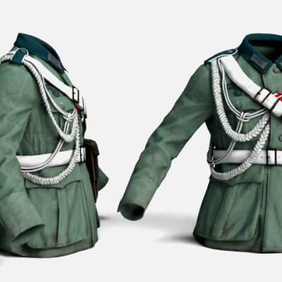 Captain Outfit 3D Model High Detail Realistic Rigged Clothin by Jerry10