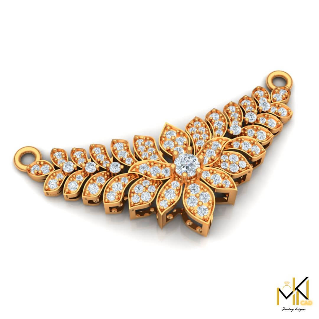 Leaf Mangalsutra Design - 3D Model by jewelry designer