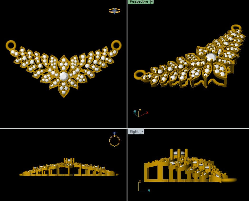 Leaf Mangalsutra Design - 3D Model by jewelry designer