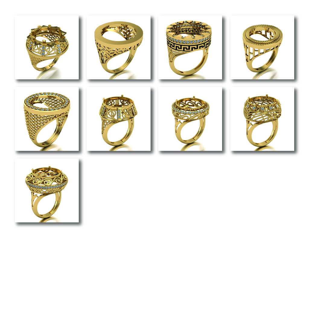 Lira Rings Collection 3D Model by Jewelry