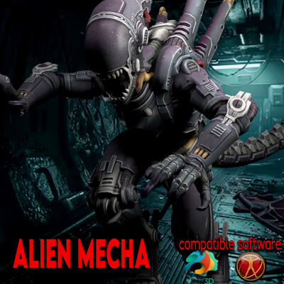Alien Mecha for Poser compatible DAZ3D