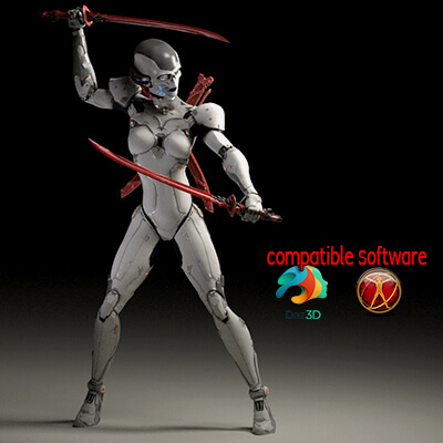 Cyborg Ninja Compatible Poser DAZ3D Update 06 12 2024