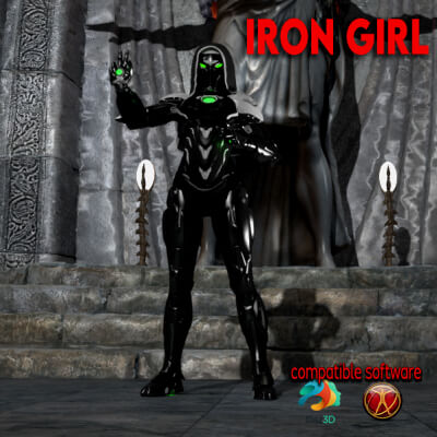 Iron Girl for POSER compatible DAZD3D