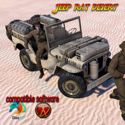 Jeep Rat Desert Low Poly