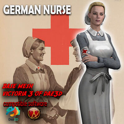 Nurse Berlin for Vicoria 3 of DAZ3D Low Poy