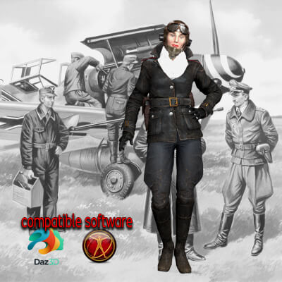Pilot Luftwaff for V3 of DAZ3D WWII