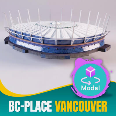 BC Place Vancouver - Low-Poly Stadium 3D Model