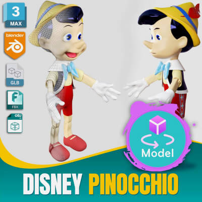 Disney Pinocchio 3D Model Rigged in 3DS Max