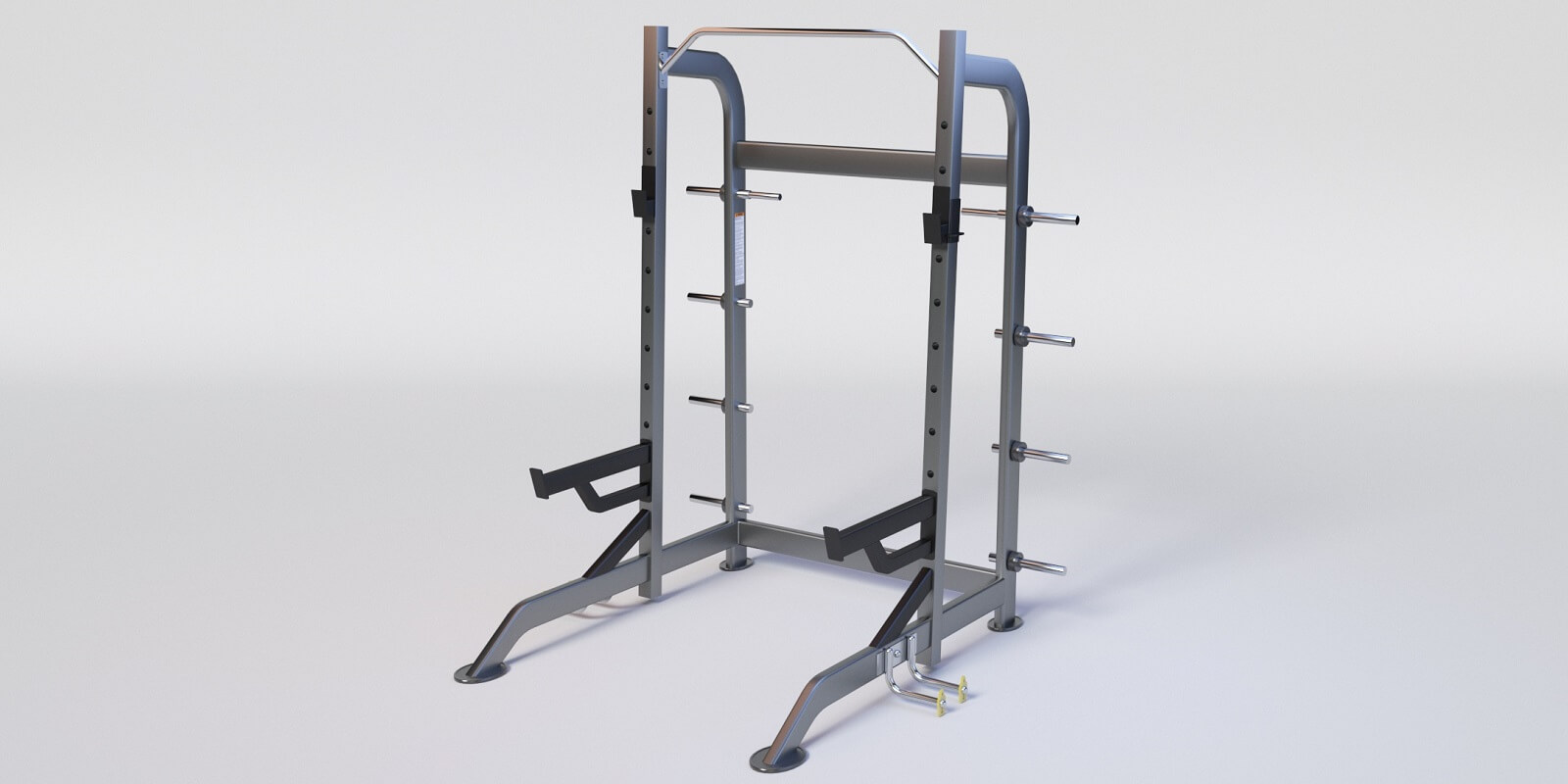 Half Rack with Plate Holders High-Quality 3D Gym Equipme