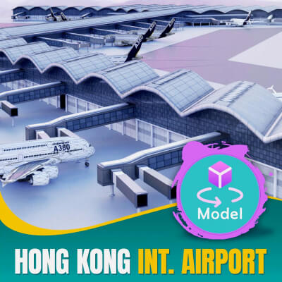 Hong Komg International Airport 3D Model by jk3dstudio