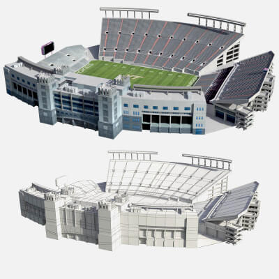 Lane Stadium Low Poly 3D Model for Games & Simulation