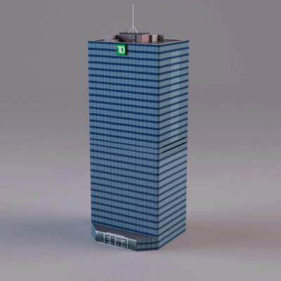 TD Tower Vancouver - Ultra-Low-Poly 3D Model