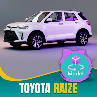 Toyota Raize With Interior 3D Model by jk3dstudio