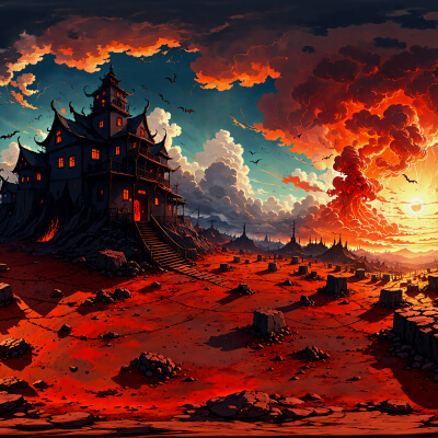 51 HDRI Horror Anime Skyboxes