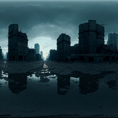 HDRI Dystopian Futuristic Wasteland Panoramas