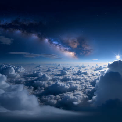 HDRI Night Above The Clouds Skyboxes