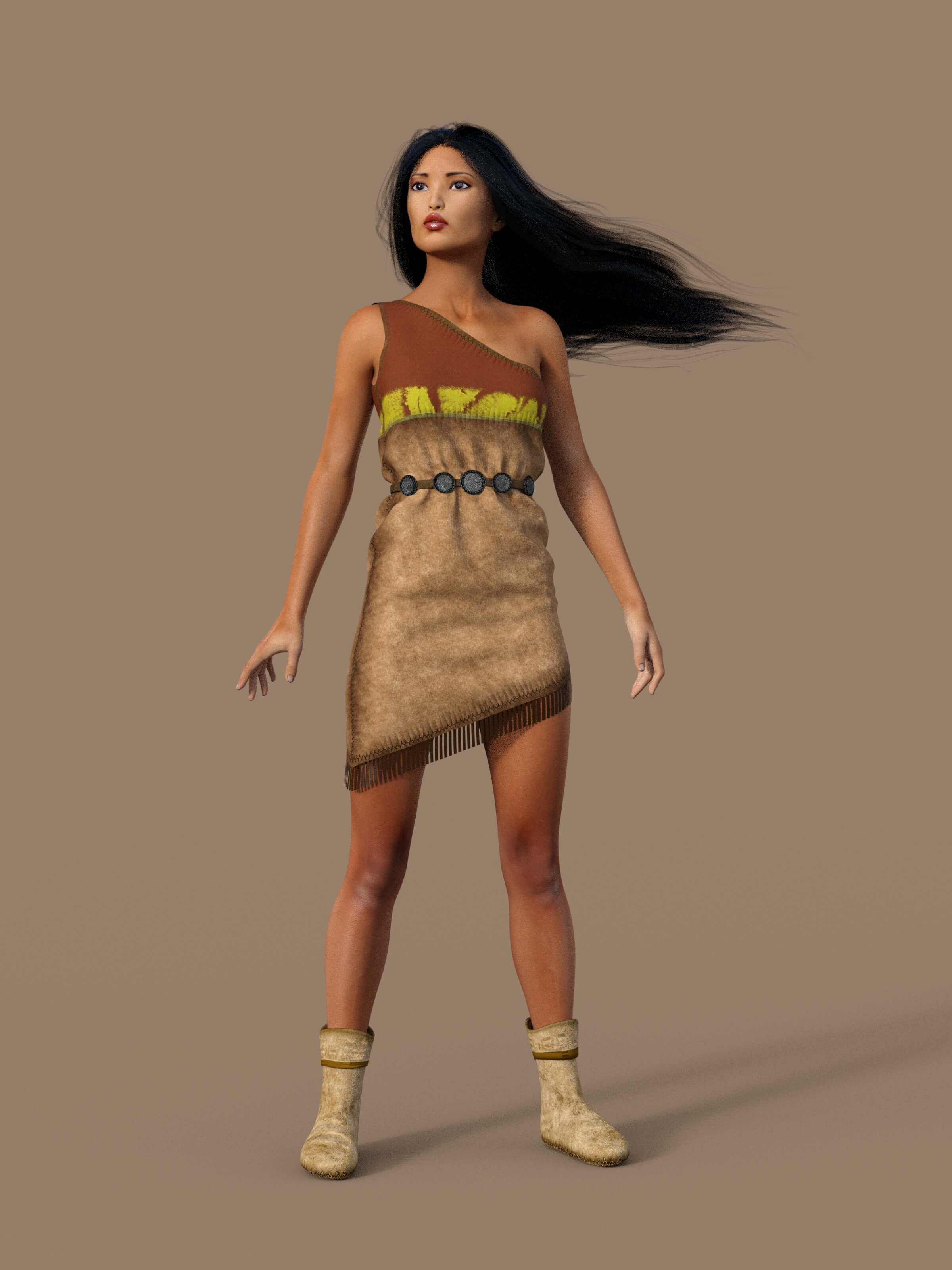 Pocahontas on a G8F model 3D Render, Digital Art by jorgon2020