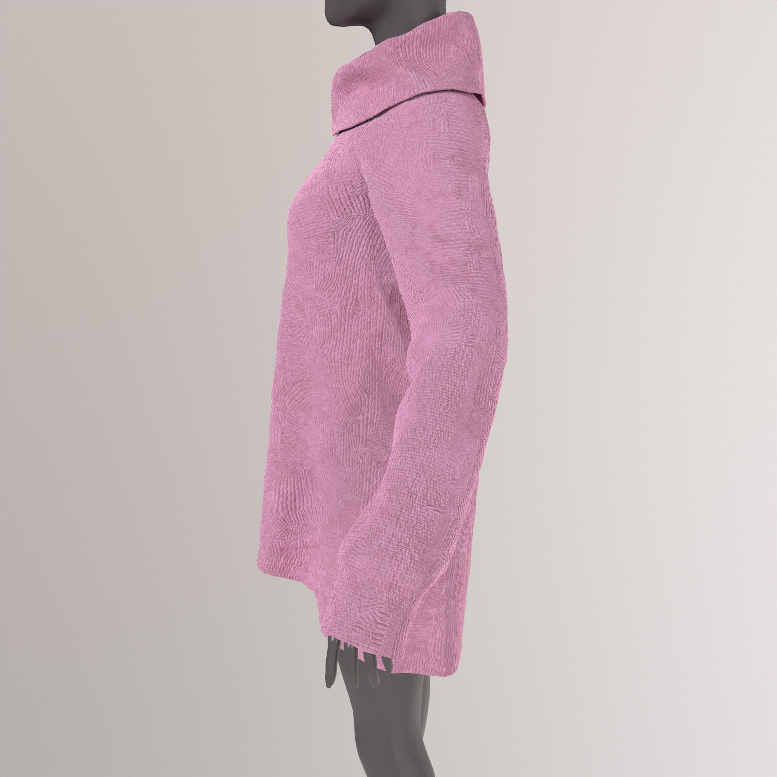 Oversize Female Pink Abstract Knitted Sweater - 3D Model by Joyhanka