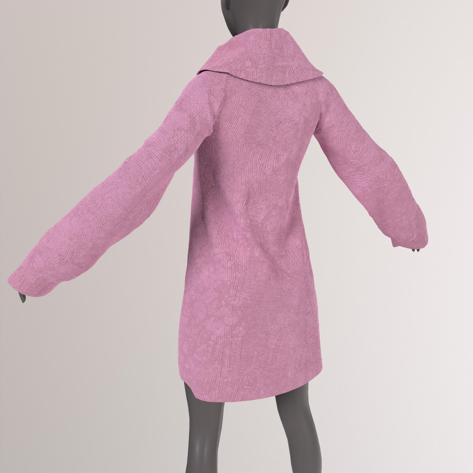 Oversize Female Pink Abstract Knitted Sweater - 3D Model by Joyhanka