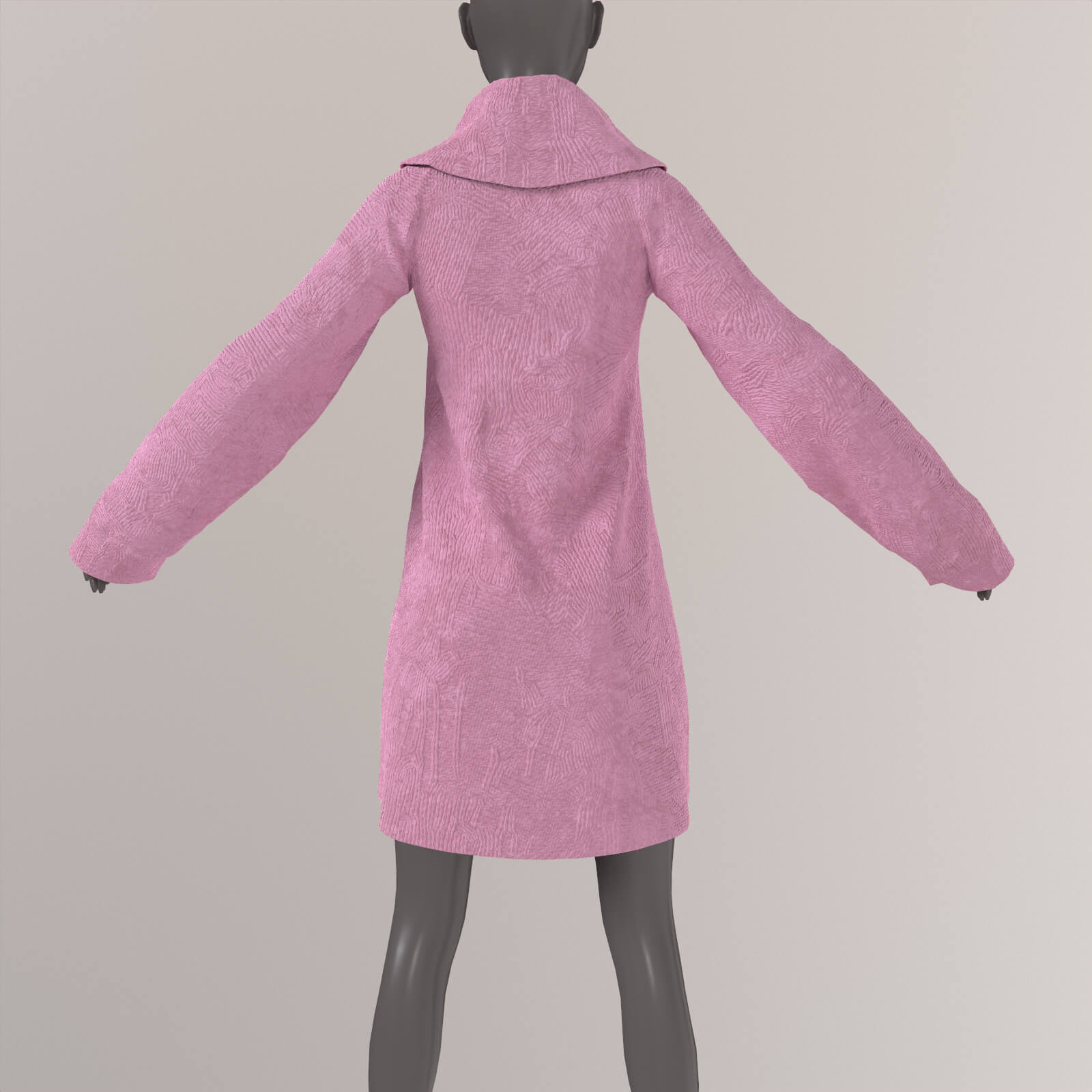 Oversize Female Pink Abstract Knitted Sweater - 3D Model by Joyhanka