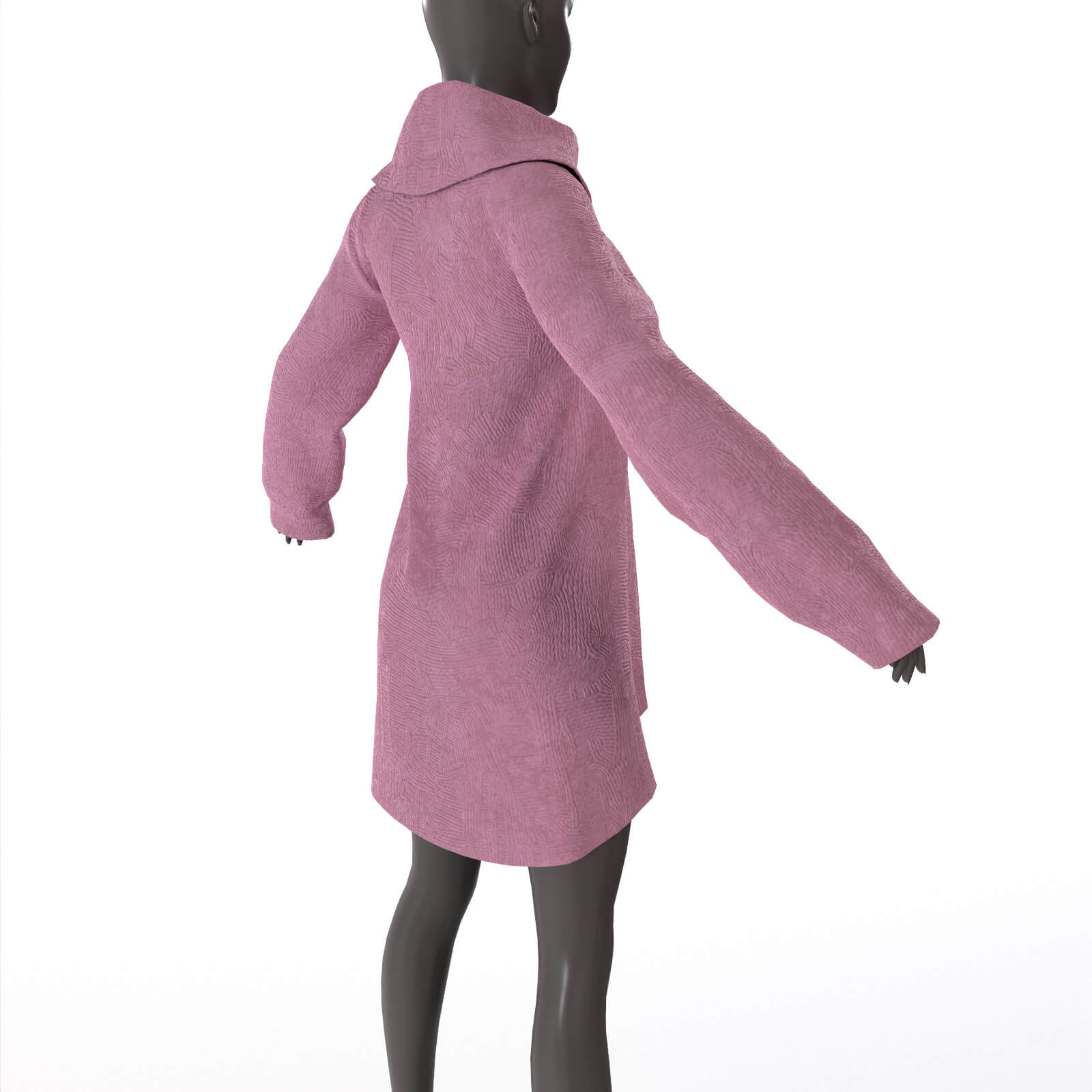 Oversize Female Pink Abstract Knitted Sweater - 3D Model by Joyhanka
