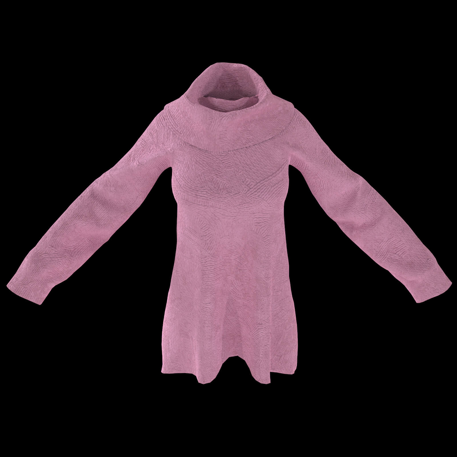 Oversize Female Pink Abstract Knitted Sweater - 3D Model by Joyhanka