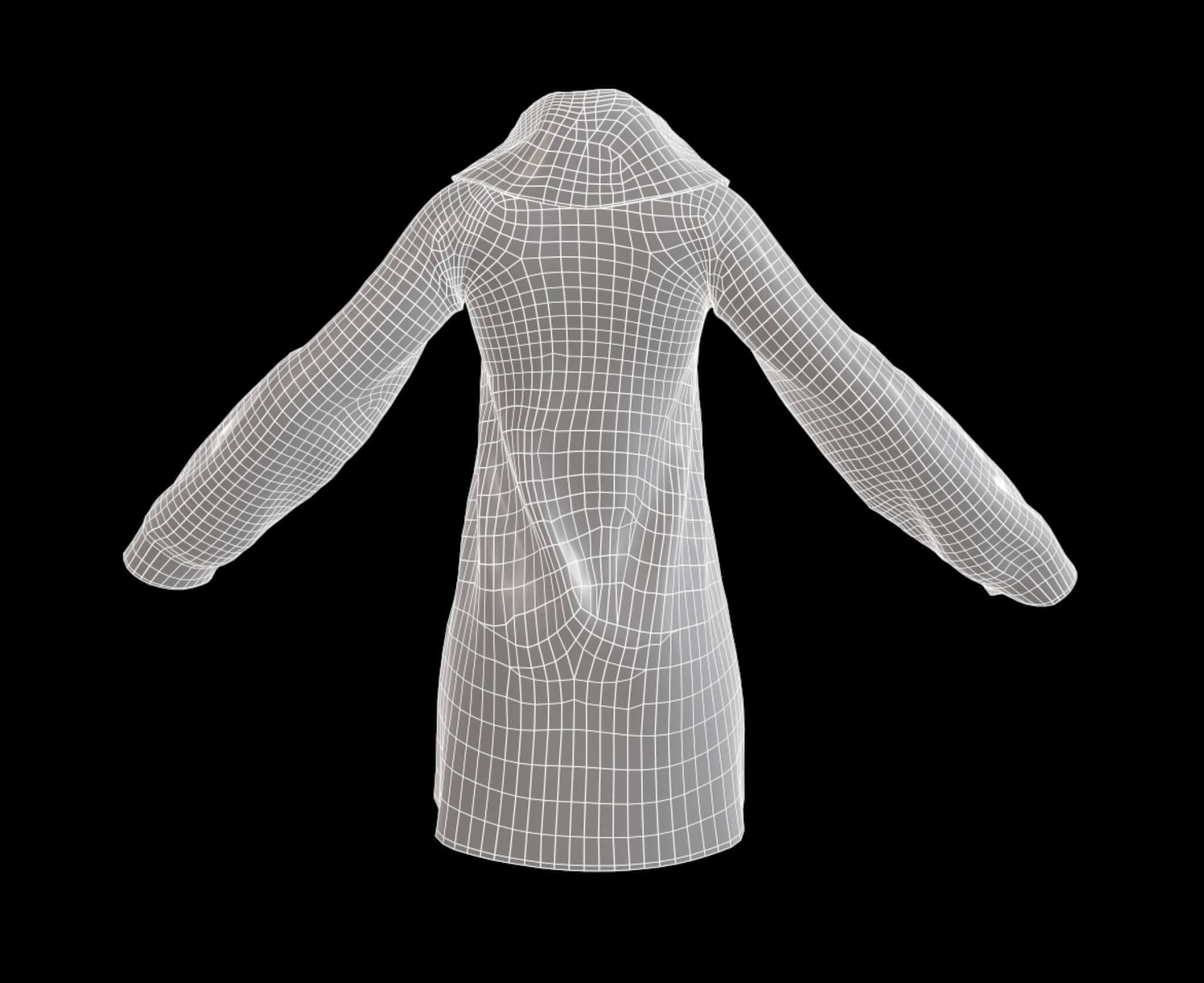 Oversize Female Pink Abstract Knitted Sweater - 3D Model by Joyhanka