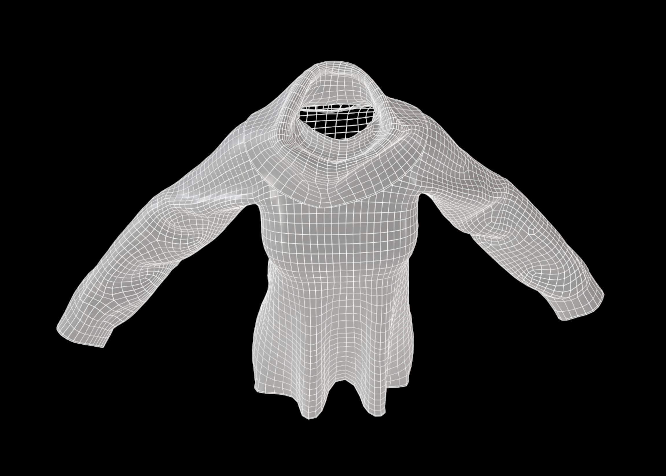 Oversize Female Pink Abstract Knitted Sweater - 3D Model by Joyhanka
