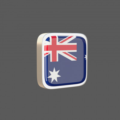 Australia Flag Square icon - 3D Model by js3dcreative