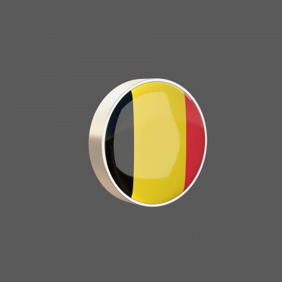 Belgium Flag Round Icon - 3D Model by js3dcreative