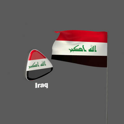 Iraq Flag Icon - 3D Model by js3dcreative