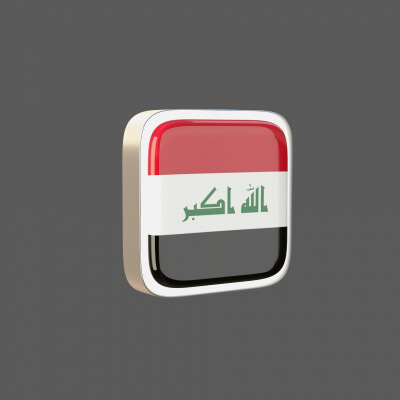 Iraq flag square icon - 3D Model by js3dcreative