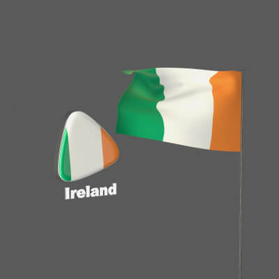 Ireland Flag Icon - 3D Model by js3dcreative