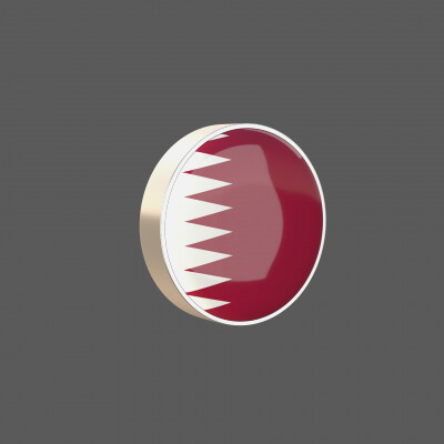 Qatar Flag Round Icon - 3D Model by js3dcreative