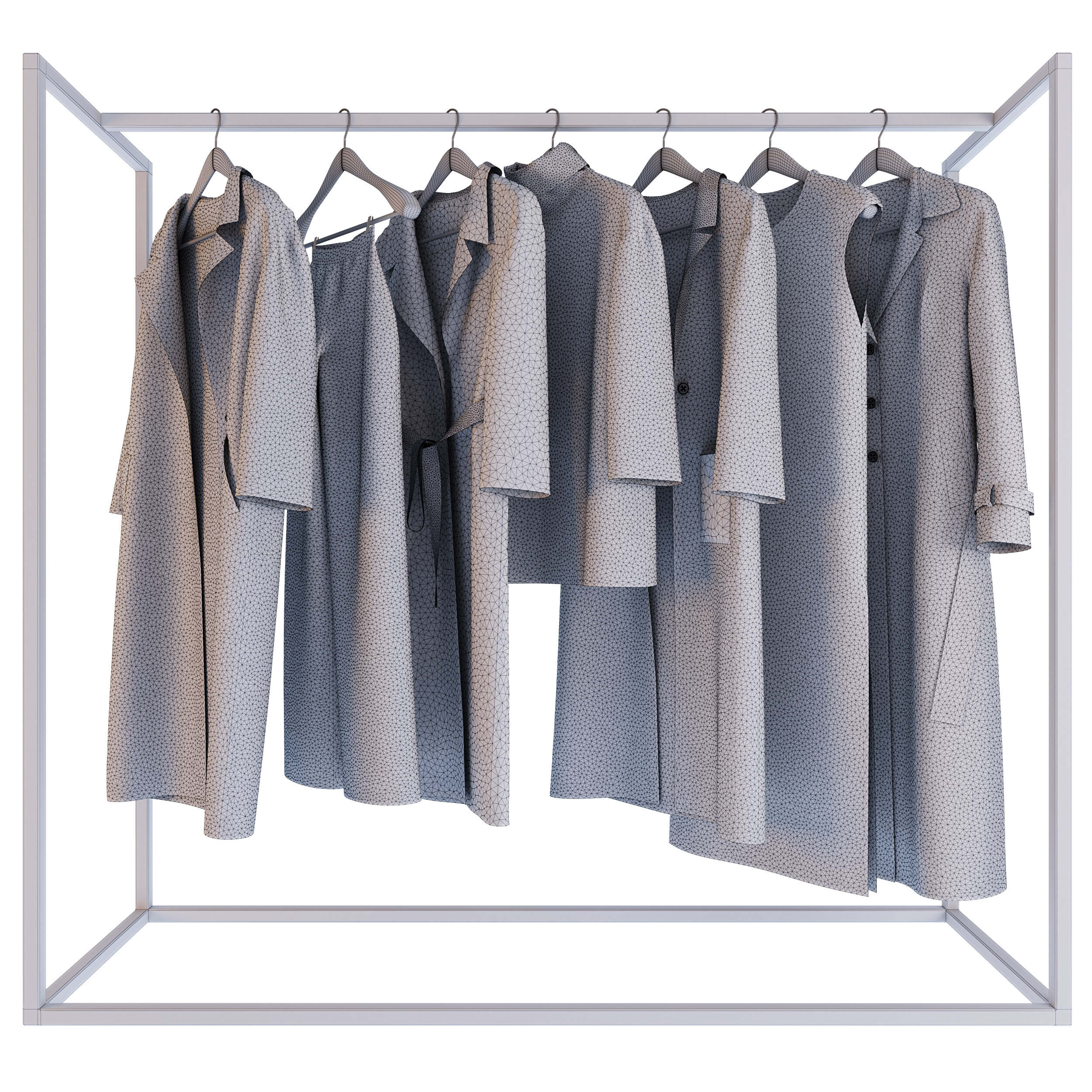 Hanger With Womens Clothes 06 3D Model by jullietta