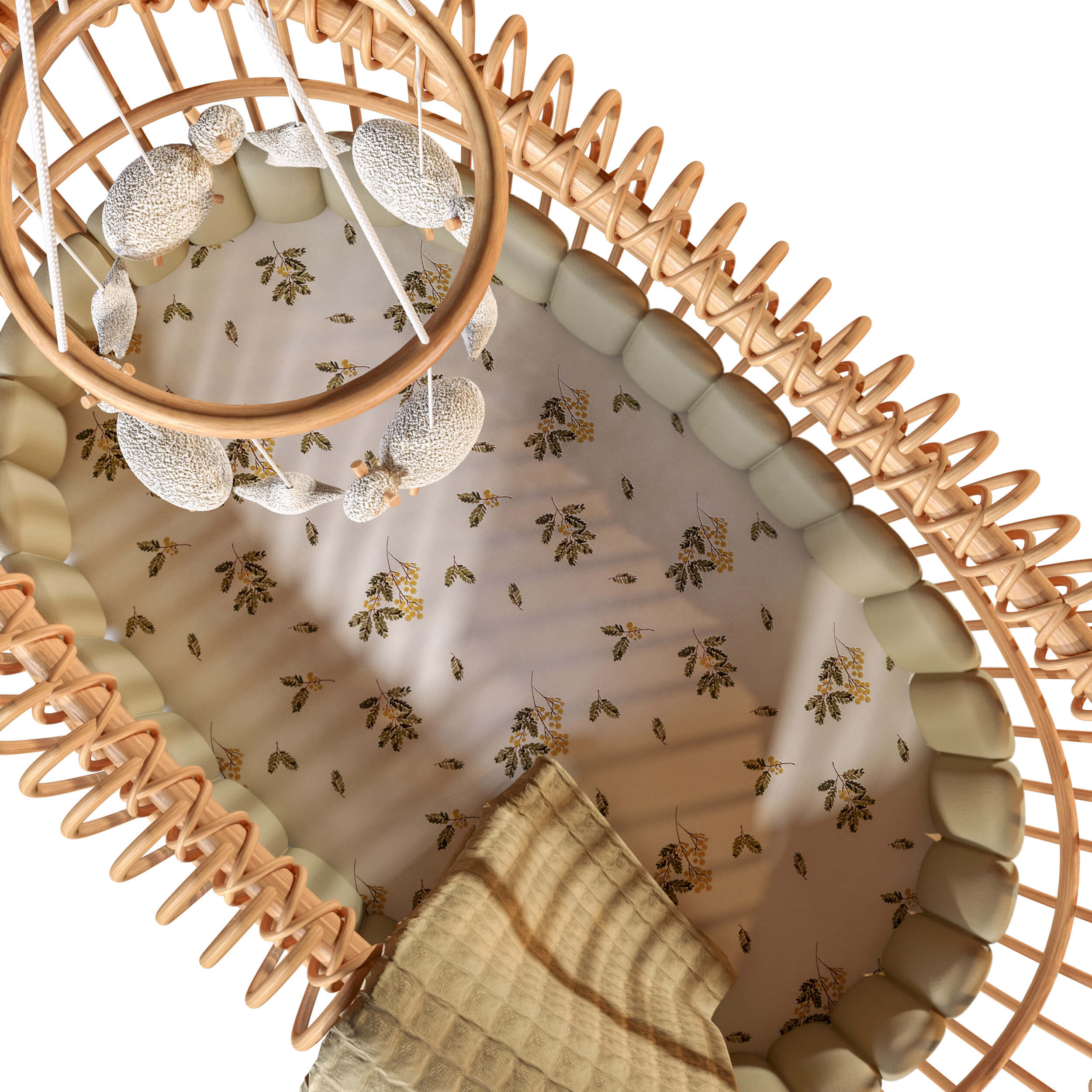 Wicker Cradle for Newborns 3D Model by jullietta