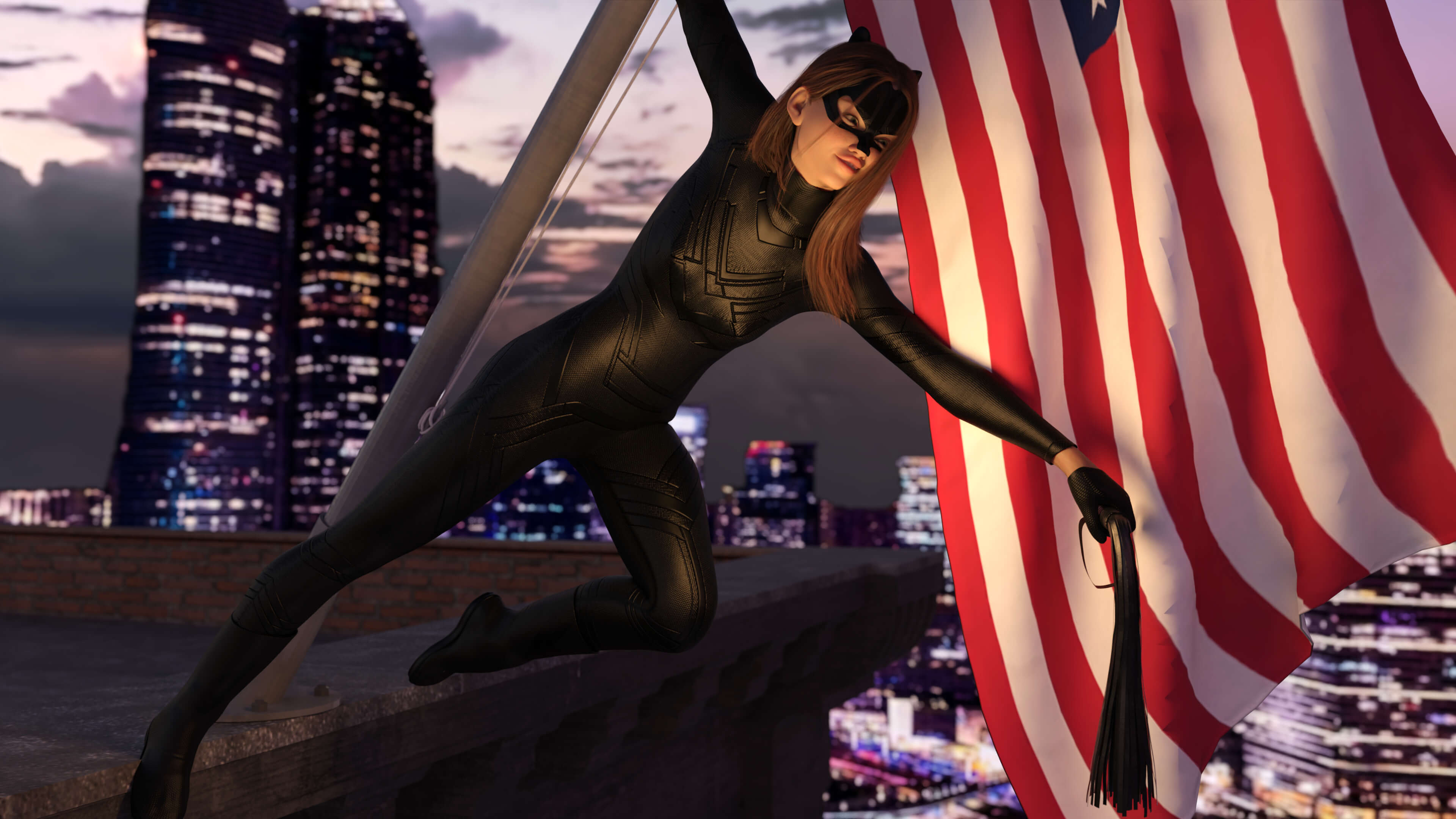Fearless Kitten 3D Render, Digital Art by Just for Fun