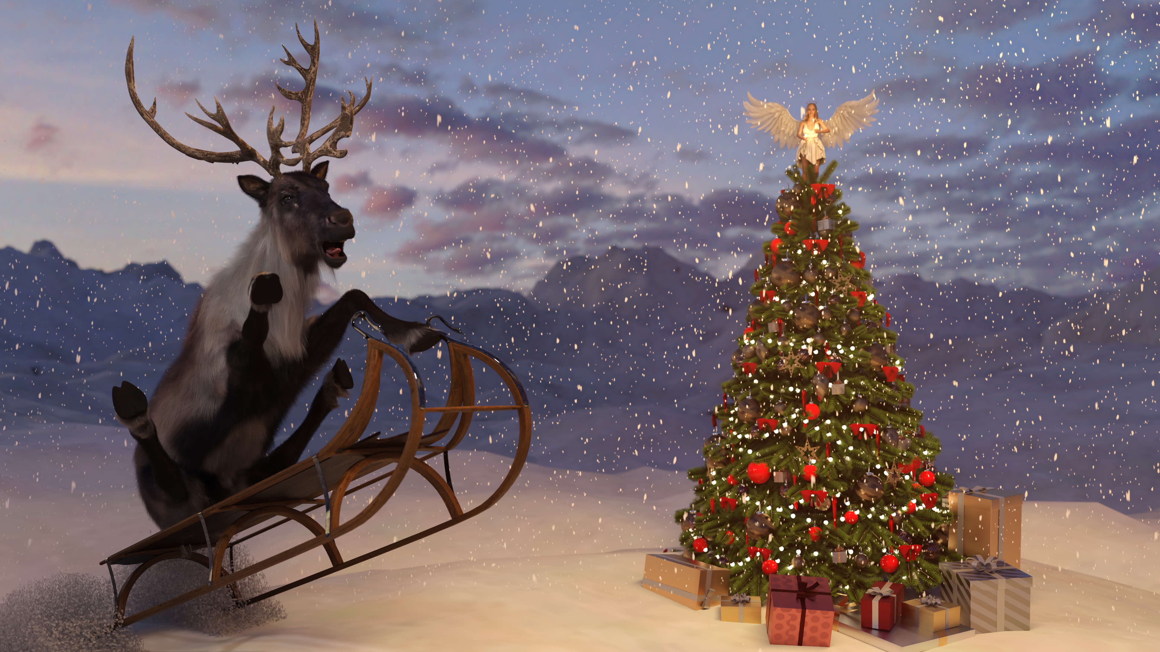 Reindeer Roulette Reindeer Games 3D Render, Digital Art by Just for Fun