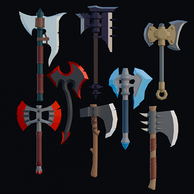 Lowpoly Axe Asset Pack